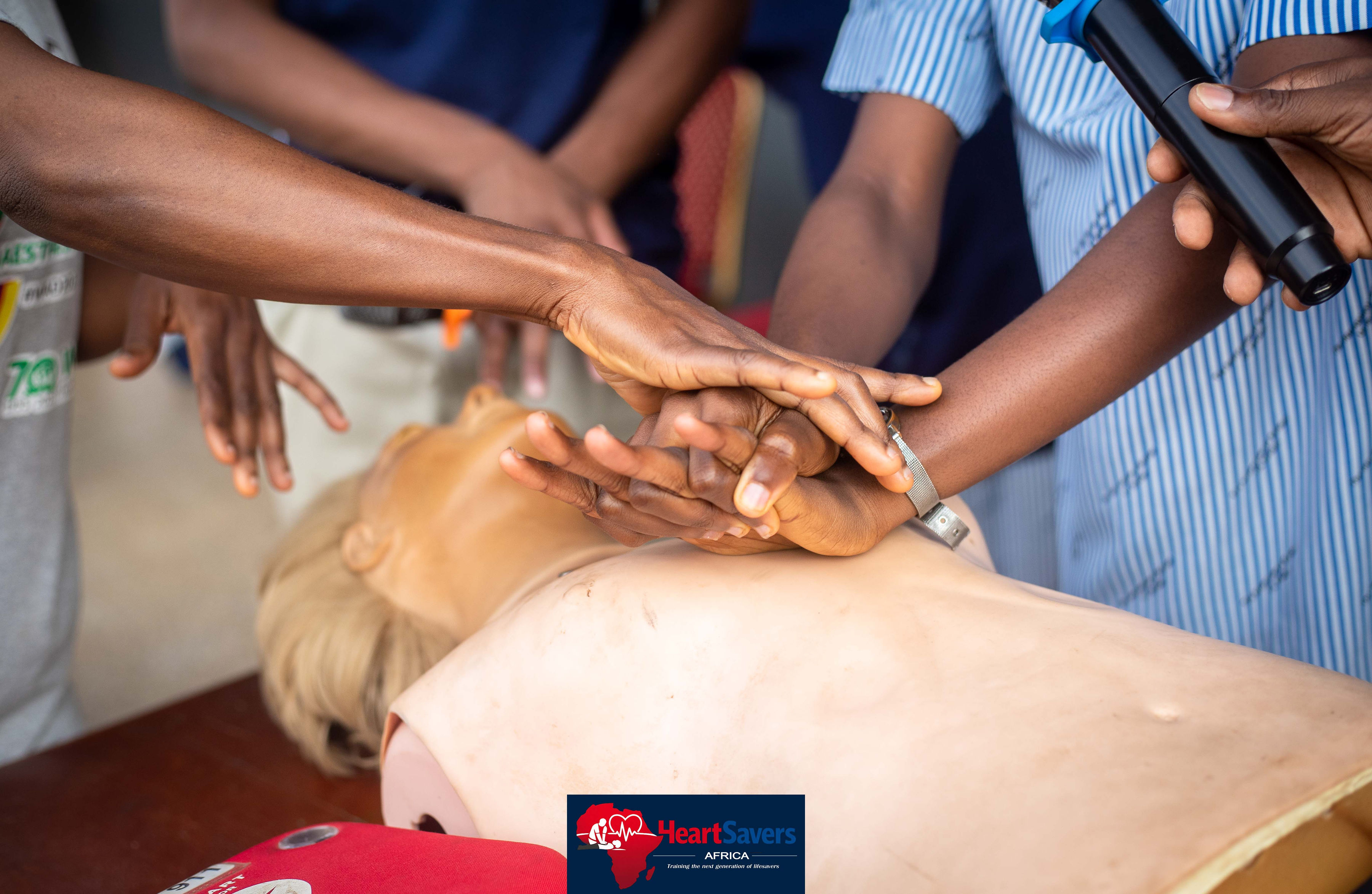 Participants during a HeartSavers Africa CPR training event